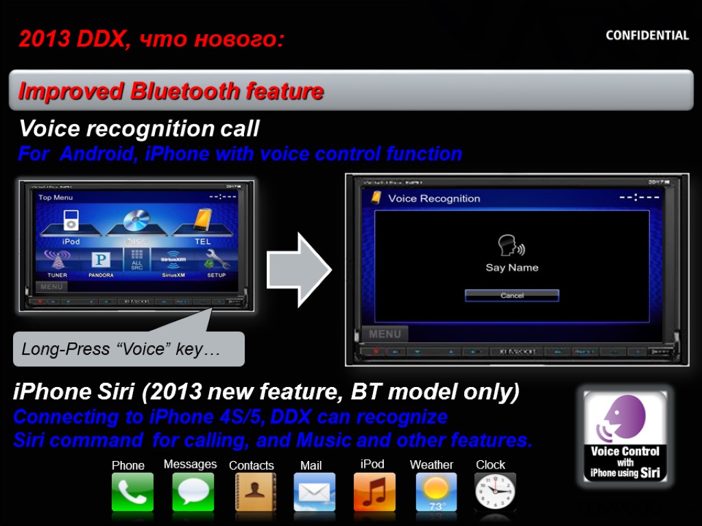 16 2013 DDX, что нового: Improved Bluetooth feature Voice recognition call For Android, iPhone